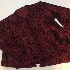 Handmade Sari in Maroon Velvet Brocade Print